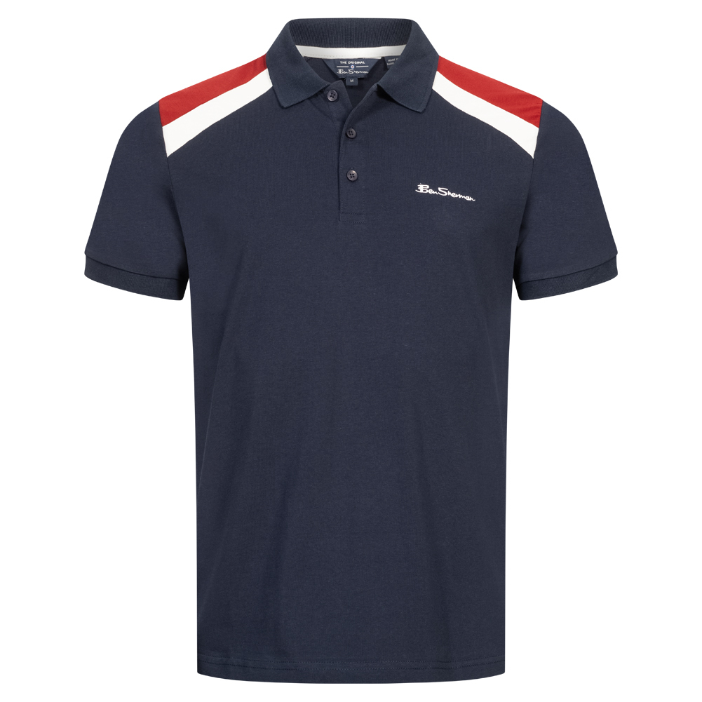 Винтажная спортивная футболка-поло BEN SHERMAN Herren Mode Freizeit Oberteil Kurzarm neu