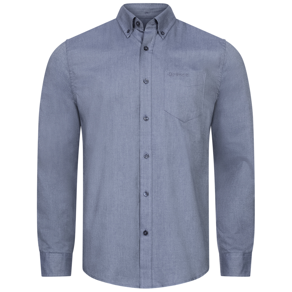 Camisa casual hombre manga larga Ben Sherman Oxford Signature azul blanco gris rojo nueva - Imagen 8 de 11