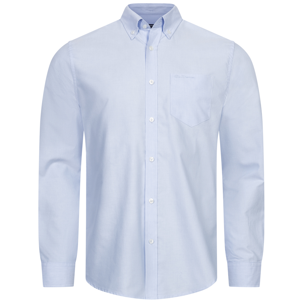 Camisa casual hombre manga larga Ben Sherman Oxford Signature azul blanco gris rojo nueva - Imagen 4 de 11