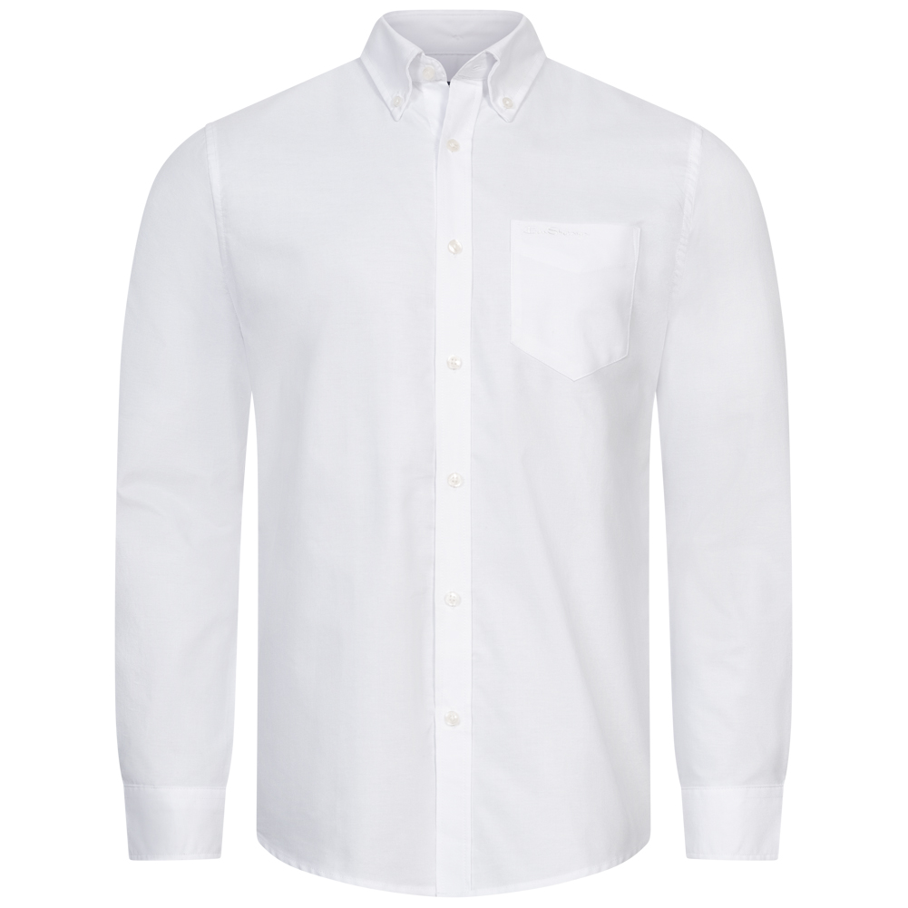 Camisa casual hombre manga larga Ben Sherman Oxford Signature azul blanco gris rojo nueva - Imagen 5 de 11
