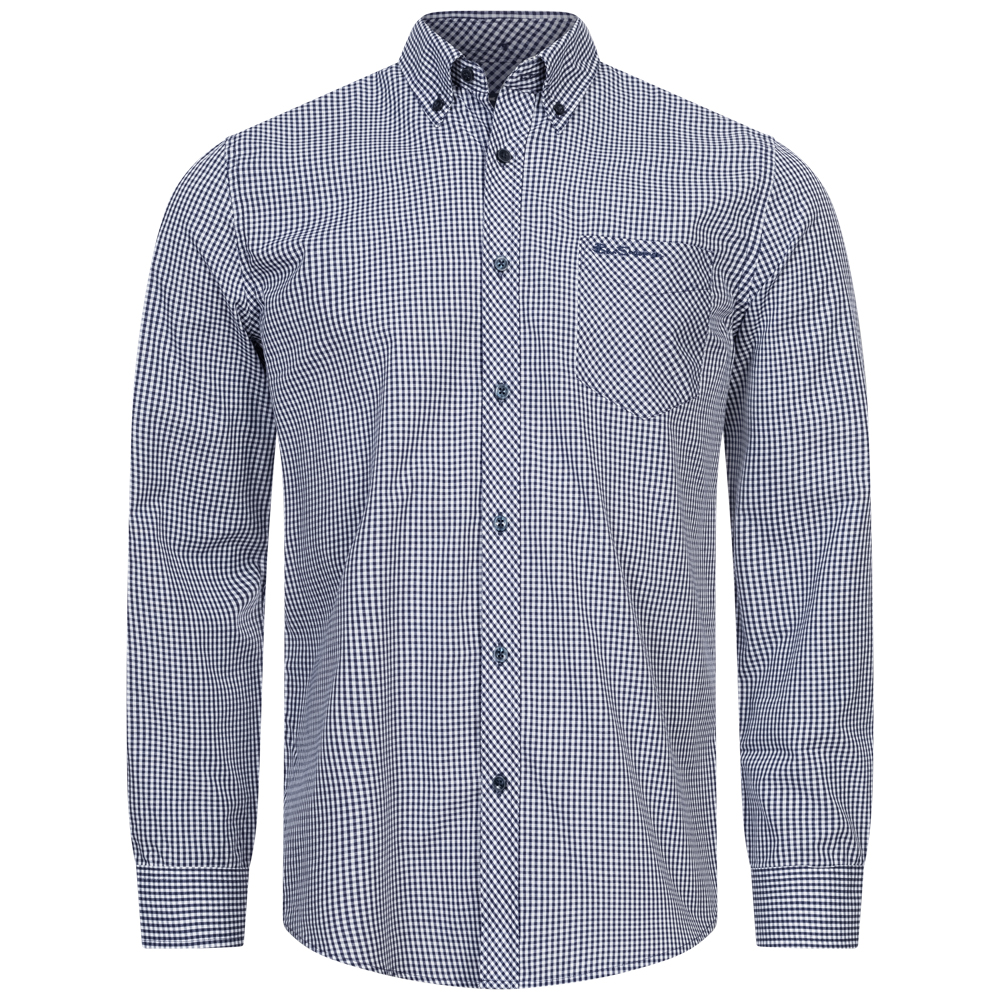 Camisa casual hombre manga larga Ben Sherman Oxford Signature azul blanco gris rojo nueva - Imagen 9 de 11