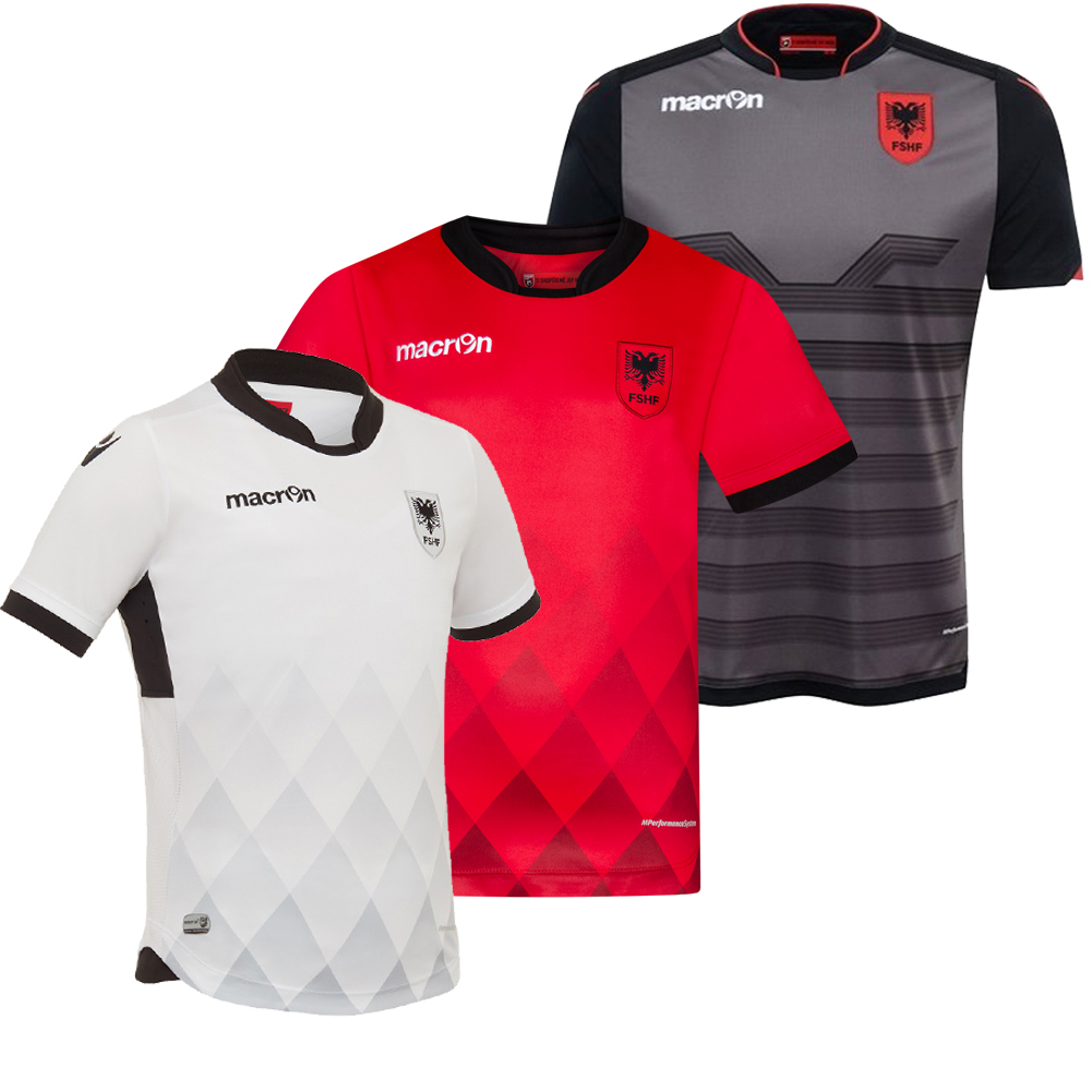 Albanien macron Kinder Fußball Fan Auswärts Ausweich Heim Albanien macron Kinder Heim Trikot 58096361 | SportSpar