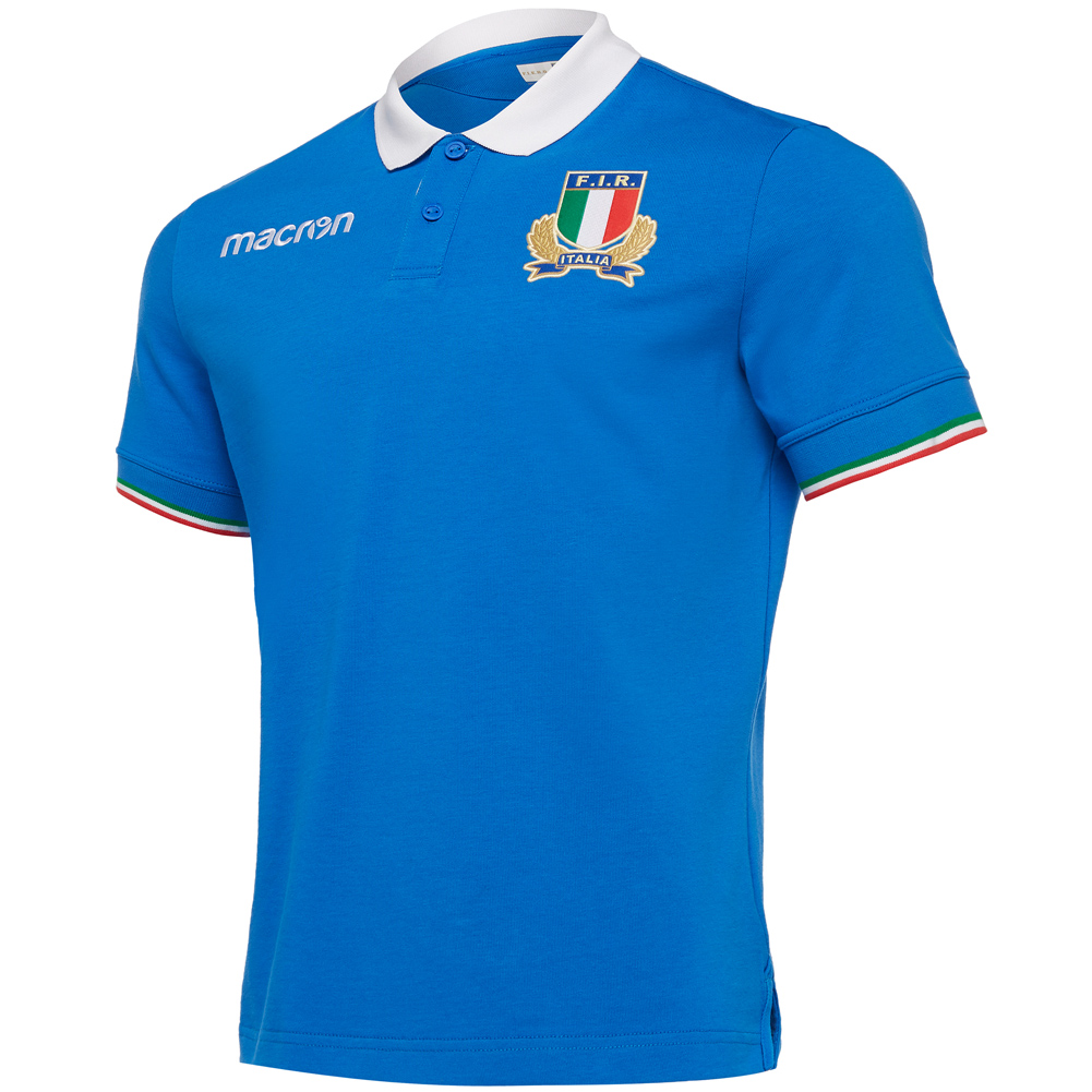 Italy Fir Macron Rugby Mens Sport Away Home Long Sleeve Jersey Blue White New
