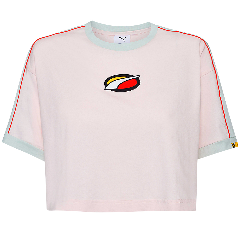 Укороченная футболка PUMA x RANDOMEVENT Damen Mode Kurzes Kurzarm Oberteil 598074 neu