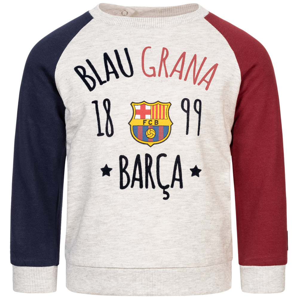 FC Barcelona Hoodie Baby Freizeit Fußball Fan Kapuzen Sweatshirt rot mehrfarbig - Bild 2 von 3
