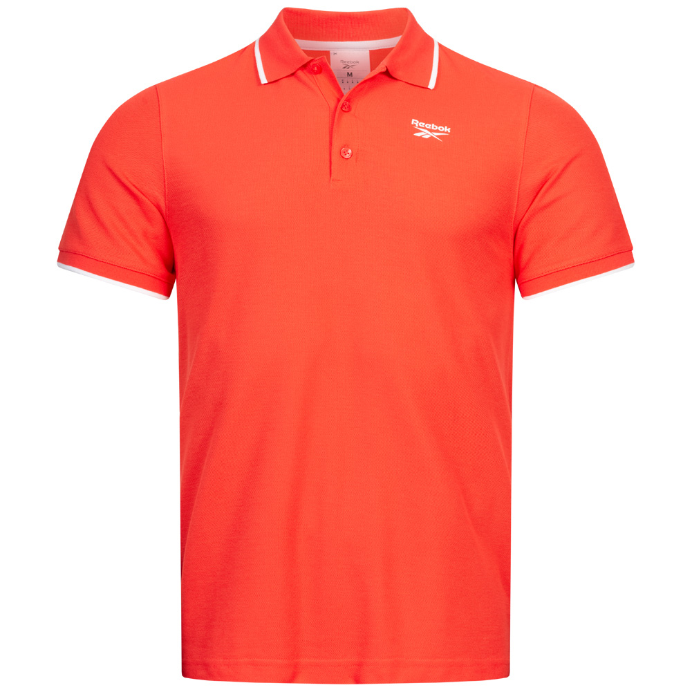 Мужская рубашка поло Reebok Training Essentials FP9173 GI8563 Черно-оранжевая Новая