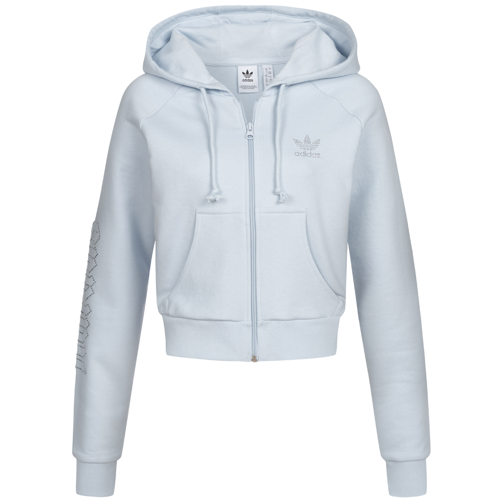 adidas Originals 2000 Luxe Damen Mode Freizeit Cropped Jacke HF6765 blau neu