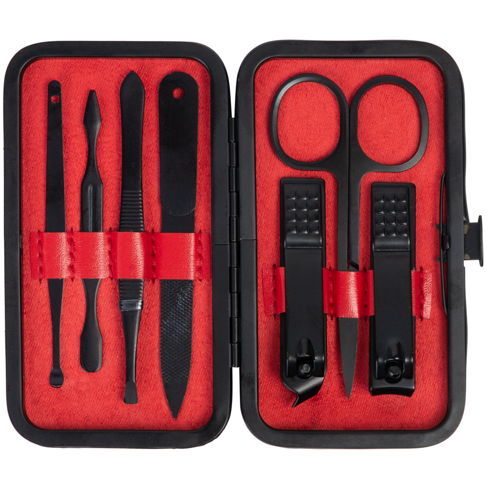 Набор для маникюра LEANDRO LIDO Perugia Etui Nagelpflege 8-tlg LL-11 schwarz neu