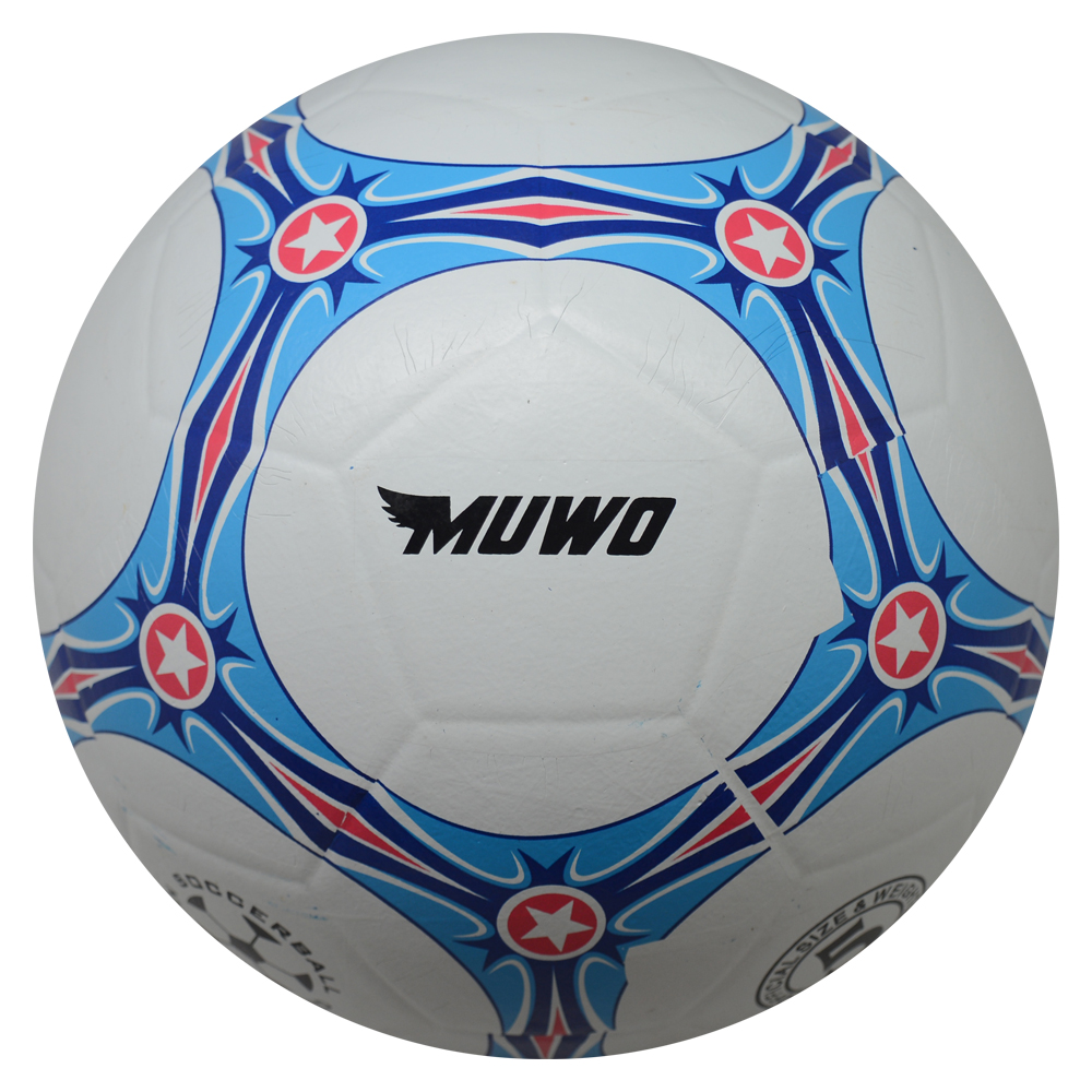 Спортивный тренировочный мяч MUWO Topscorer Gummi-Fußball weiß rot blau neu