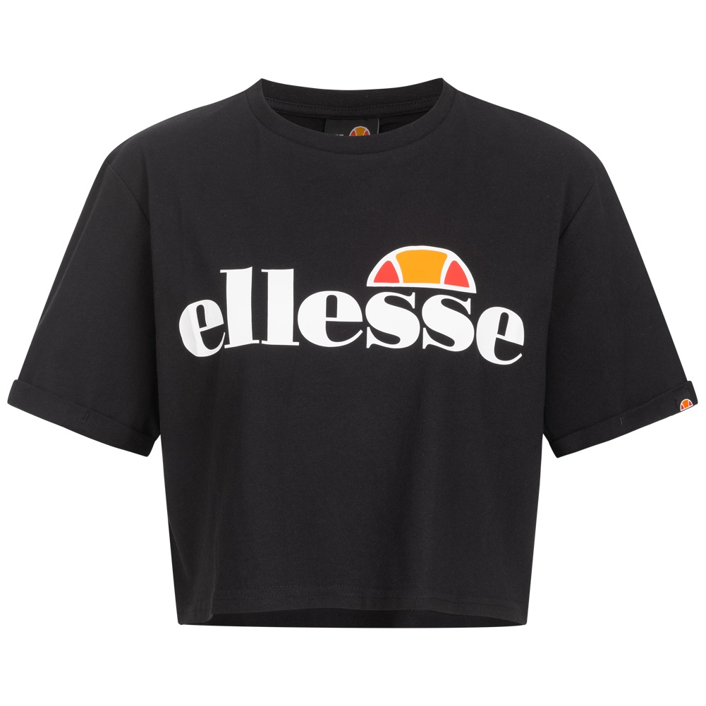 укороченная футболка Oberteil от ellesse Alberta Damen Kurzarm schwarz grau weiß neu