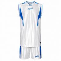 Zeus Kit Sante Maglia da basket + Shorts bianco/royal blue