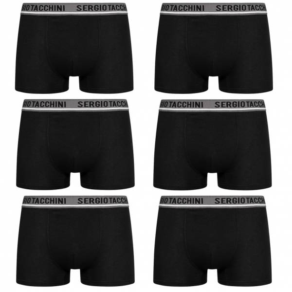 Sergio Tacchini Herren Boxershorts 6er-Pack schwarz/anthrazit