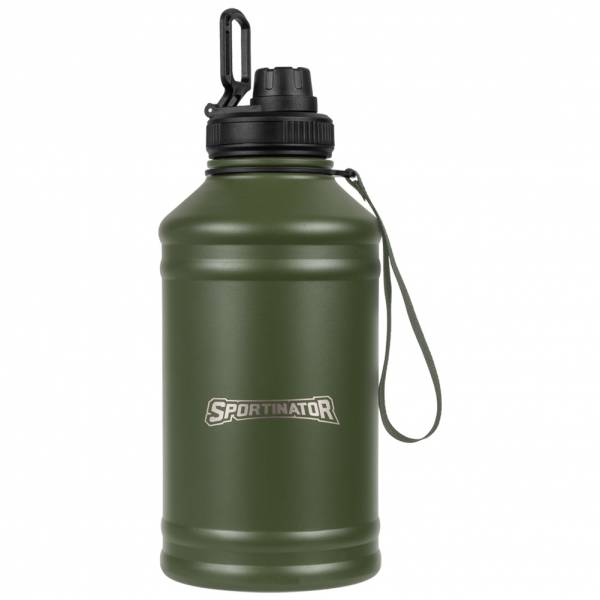 SPORTINATOR &quot;Hydrated&quot; Fitness acero inoxidable Botella 2,2l verde
