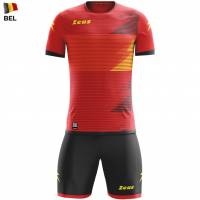 Zeus Mundial Teamwear Set Trikot mit Shorts rot schwarz