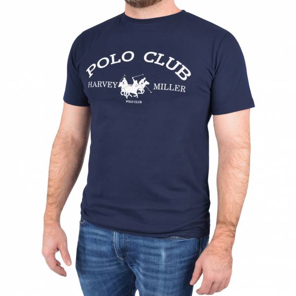 Harvey Miller Polo Club Fashion Mężczyźni T-shirt HRM4490 Granatowy