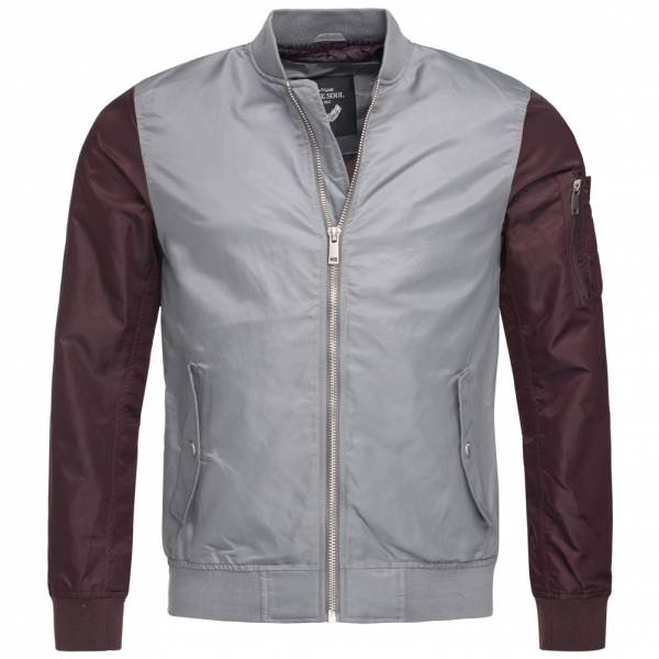 BRAVE SOUL Helsingborg Colour Block Herren College Jacke MJK-HELSINGBORG Grey