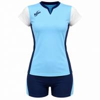 Zeus Kit Terry Femmes Maillot de sport + Short ciel/blanc