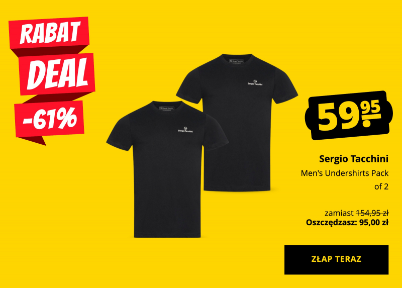 Sergio Tacchini Men's Undershirts Pack of 2 tylko 59,95 zł!