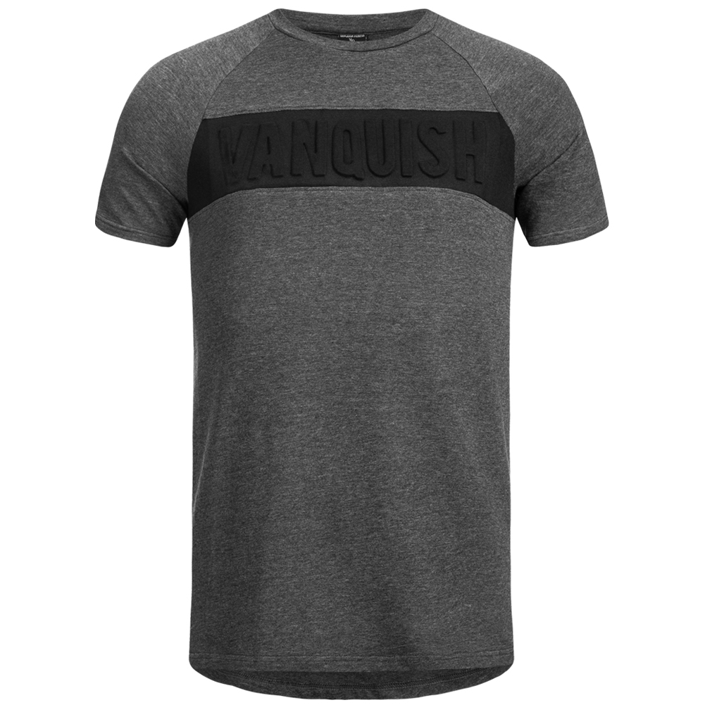Vanquish Herren Fitness Panel T Shirt Mid Grey VA SMG Vanquish Herren Fitness Jogger Sport Trainings Fitness Track