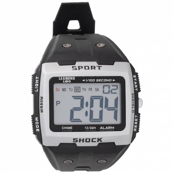 LEANDRO LIDO &quot;Sterpeto&quot; Unisexe Montre sportive argent/noir