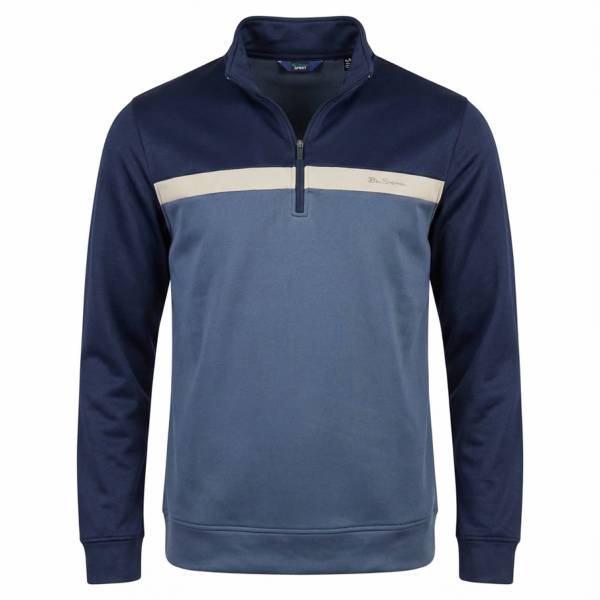 Ben Sherman Blue Two Tone Zip Hommes Sweat-shirt 1981080945