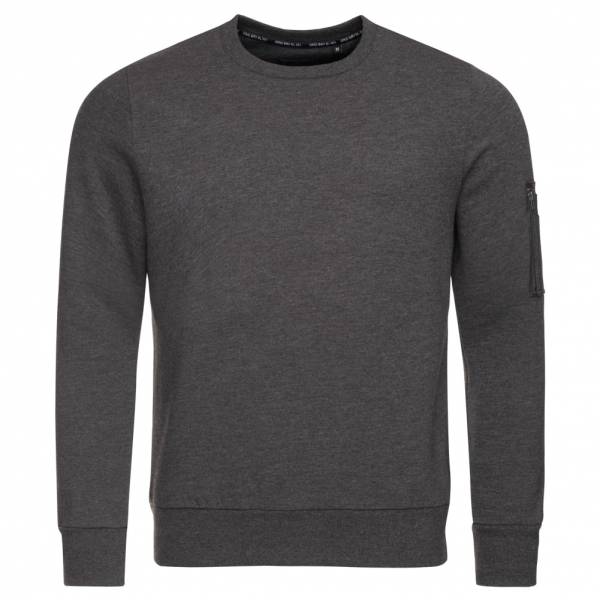 BRAVE SOUL Jacob Crew Neck Zip Pocket Herren Sweatshirt MSS-69JACOB Charcoal