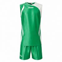 Zeus Kit Saett Uomo Maglia da basket + Shorts verde/bianco