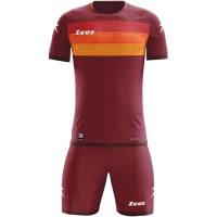 Zeus Icon Teamwear Set Trikot mit Shorts dunkelrot orange