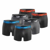 PUMA Boxer Hombre Calzoncillos bóxer Pack de 6 Negro Antracita 100003547-4468-020-6
