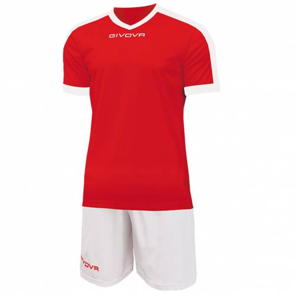 Givova Kit Revolution Fußball Trikot mit Short rot weiß