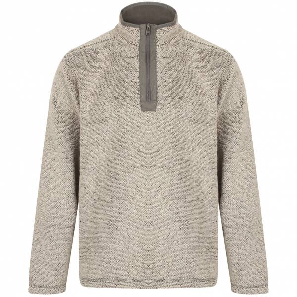 Kensington Micro Herren 1/4 Zip Fleece Sweatshirt 1D11403 Cream/Castlerock