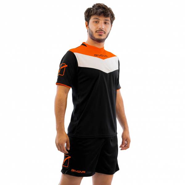 Givova Kit Campo Set Maglia + Shorts nero / arancio neon