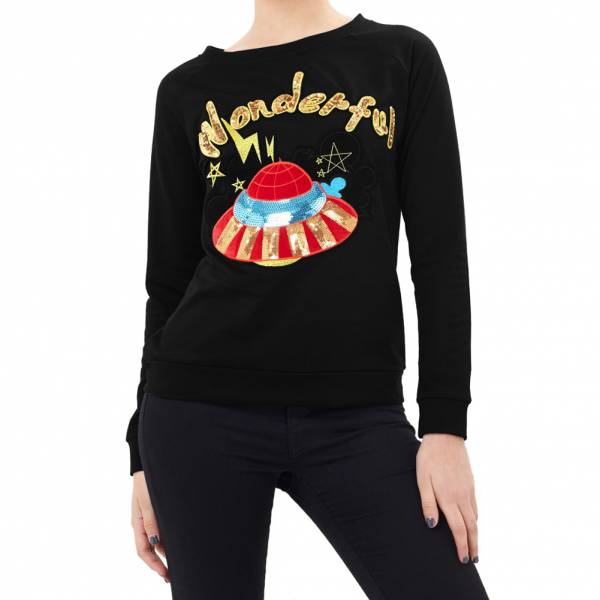 BRAVE SOUL Wonderful Women Sweatshirt LSS-272WONDER BLACK