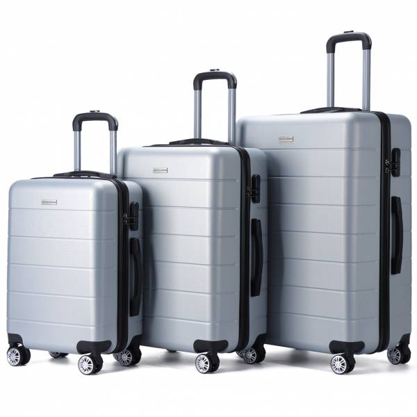VERTICAL STUDIO &quot;Aalborg&quot; 20&quot; 24&quot; 28&quot; Suitcase 3pcs Set silver