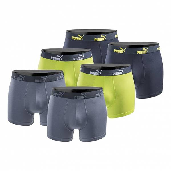 PUMA Boxer Hombre Calzoncillos bóxer Pack de 6 Azul Lima 100003547-4471-020-6