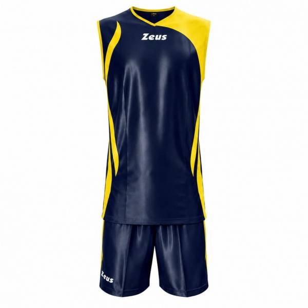 Zeus Kit Saett Uomo Maglia da basket + Shorts blu/fluo
