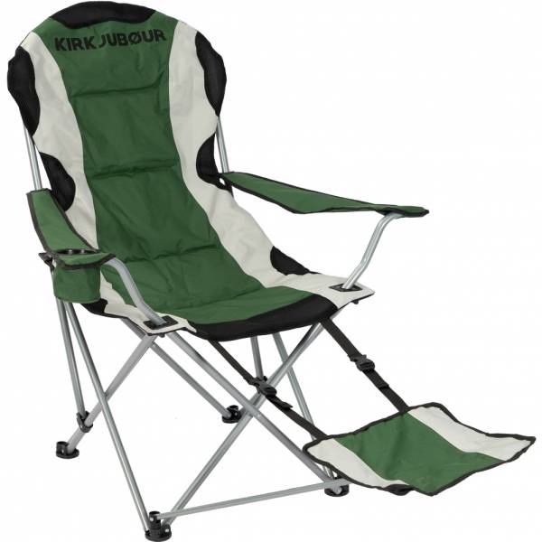 KIRKJUBØUR® &quot;Asgard&quot; padded Camping Chair with foot part green