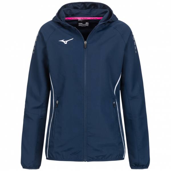 Mizuno Micro Damen Freizeit Outdoor Mode Jacke mit Kapuze 32EE7202 blau weiß neu