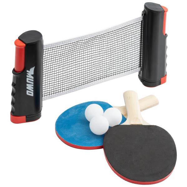 MUWO Set de 2 palas de tenis de mesa con red y 3 pelotas