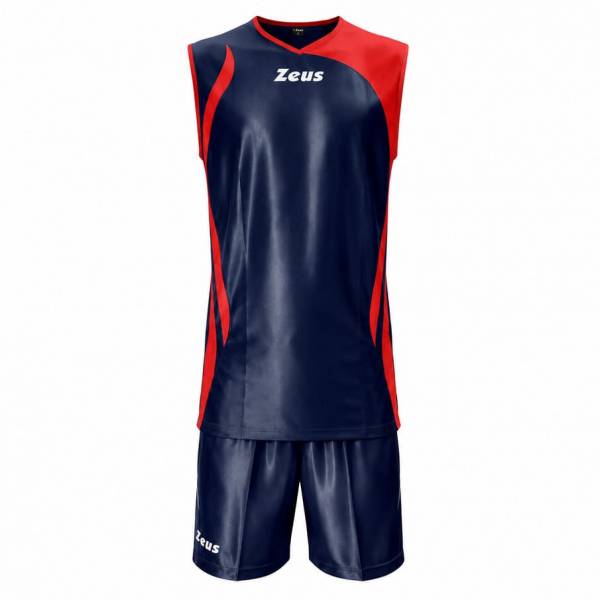 Zeus Kit Saett Uomo Maglia da basket + Shorts blu/rosso