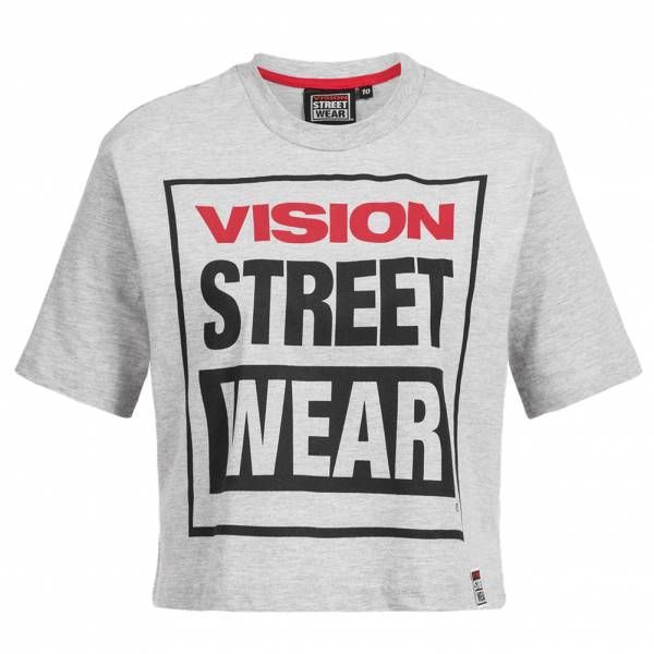 Tee-shirt court de fitness pour femmes Vision Street Wear CL3103 Gris Marl