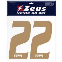 Zeus Números termoadhesivos 1-22 25cm oro senior