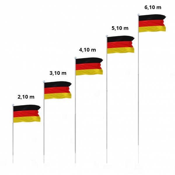 MUWO "Glory" Maszt o wys. 6,1 m do wbicia w ziemię srebrny