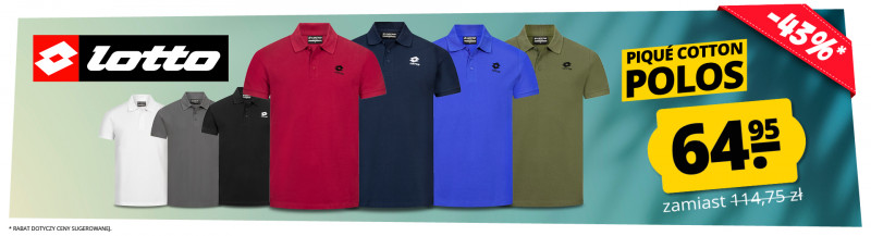 LOTTO Piqué Cotton POLOS tylko 64,95 Zł