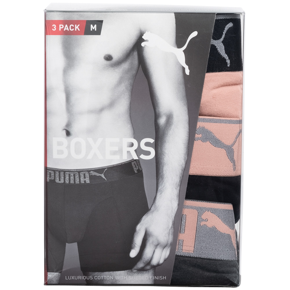 SportSpar - PUMA Lifestyle Sueded Cotton Herren 3er-Pack (rosa/schwarz, S - XXL) für nur 17,94€ inkl. Versand PUMA Lifestyle Sueded Cotton Herren 3er-Pack Boxershorts 681030001-001