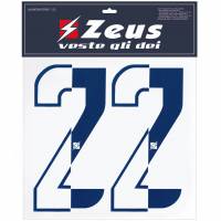 Zeus Iron-on Numbers Kit 1-22 25cm senior half navy