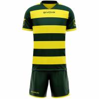 Givova Conjunto de rugby Camiseta con pantalones cortos verde/amarillo