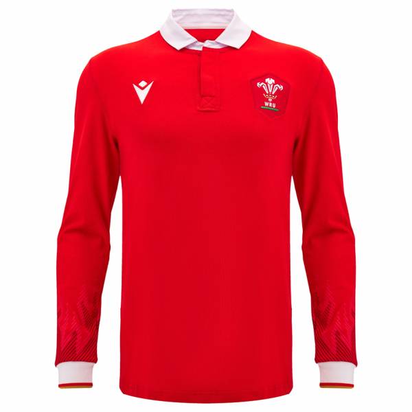 Wales WRU macron Rugby Herren Heim Langarm Trikot 60004633
