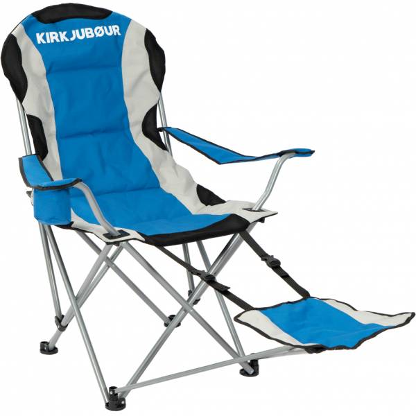 KIRKJUBØUR® &quot;Asgard&quot; padded Camping Chair with foot part blue
