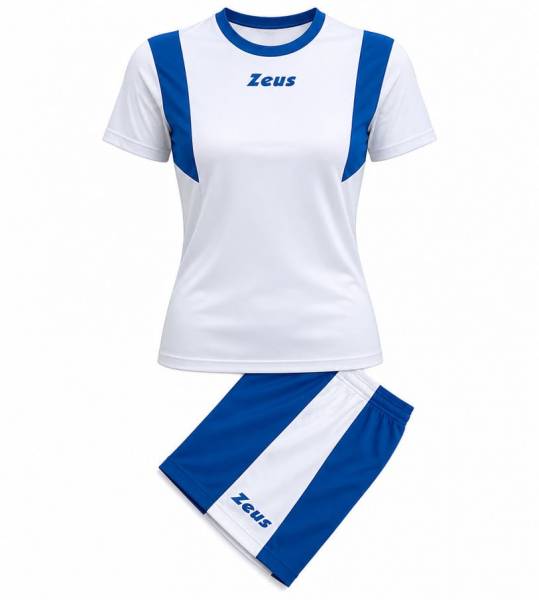 Zeus Kit Milly Damen Sport Trikot + Shorts bianco/royal/blu